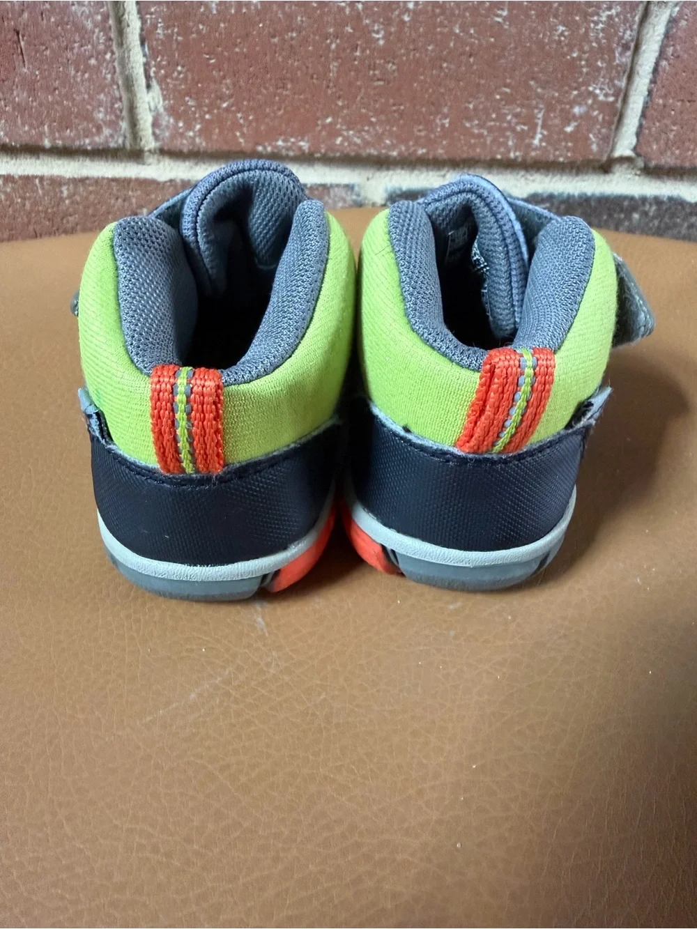 Keen Toddler Navy and Gray Velcro Sneakers with Lime Accents